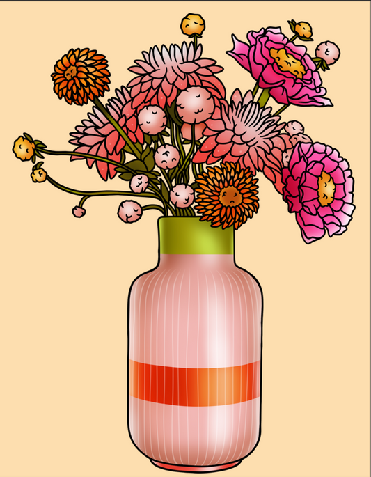 Pink Flower Vase